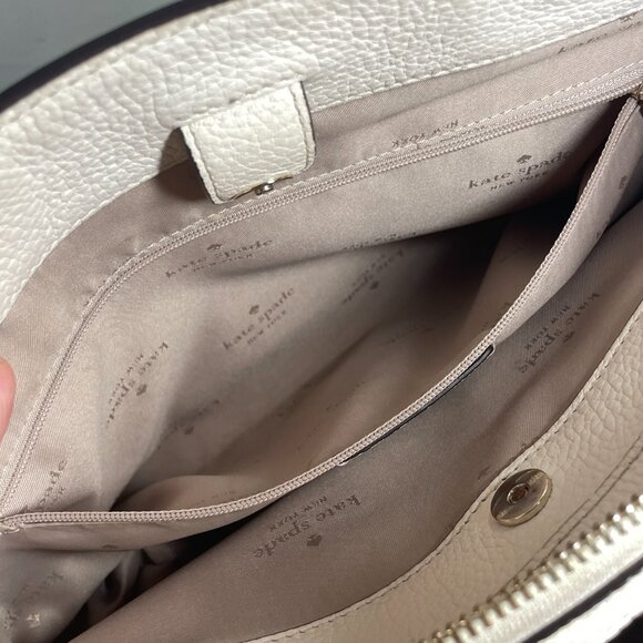 Kate Spade Leila Medium Triple Compartment Satchel - Light Sand Multi (EUC) - Picture 15 of 15